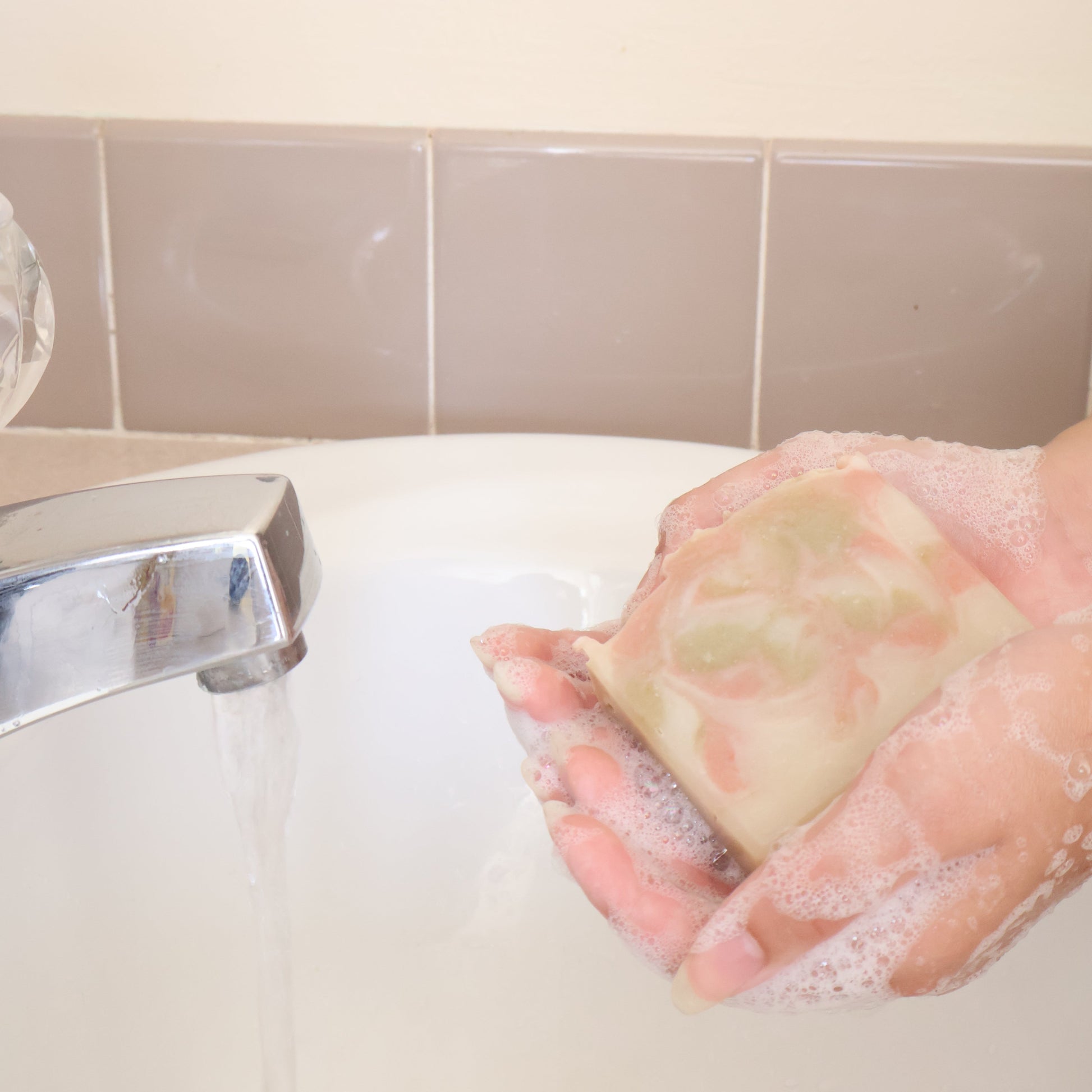 Bar of soap with bubbles 